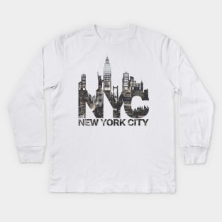 'New York City Skyline NYC' New York City Gift Kids Long Sleeve T-Shirt